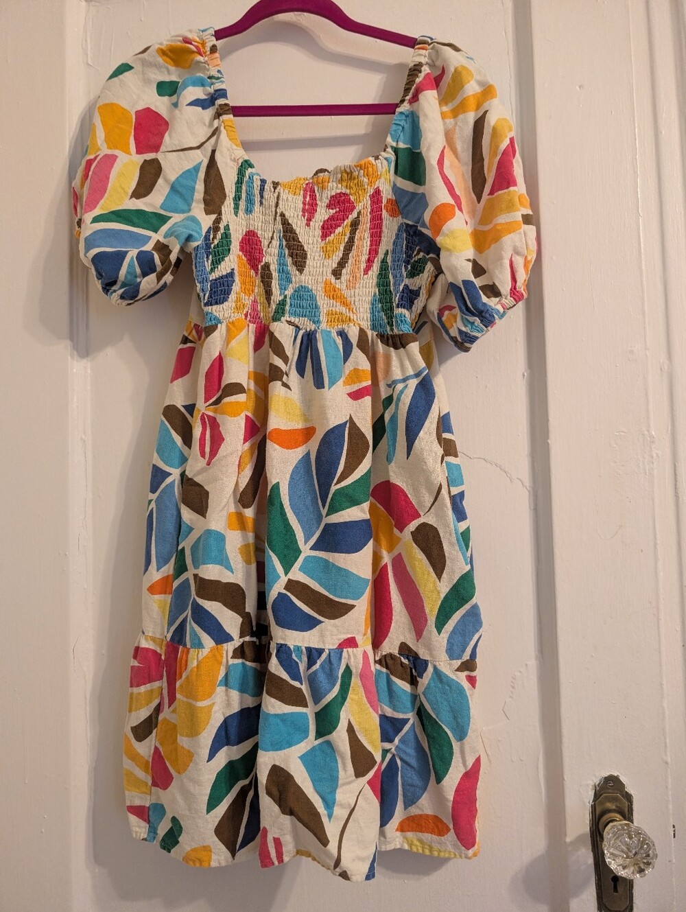 6.26 Host Pick Tabitha Brown x Target Tropical Leaf Babydoll Dress 🌈✨ Size M